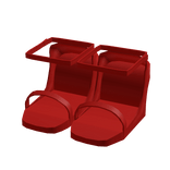 Blocky y2k black bottom heels Red