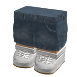 Blocky Y2K Shorts + White Sneakers