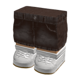 Blocky Y2K Shorts + White Sneakers