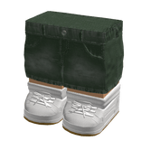 Blocky Y2K Shorts + White Sneakers