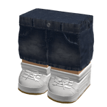 Blocky Y2K Shorts + White Sneakers