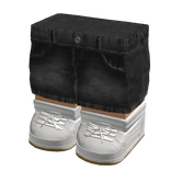 Blocky Y2K Shorts + White Sneakers