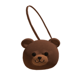 Blocky/Front Cute Plush Brown Bear Waist Accessory