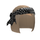 Blonde Bob W/ Houndstooth Headscarf