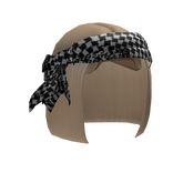 Blonde Bob W/ Houndstooth Headscarf