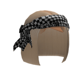 Blonde Bob W/ Houndstooth Headscarf