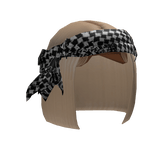 Blonde Bob W/ Houndstooth Headscarf