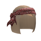 Blonde Bob W/ Red Headscarf