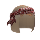 Blonde Bob W/ Red Headscarf