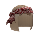 Blonde Bob W/ Red Headscarf