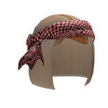 Blonde Bob W/ Red Headscarf