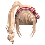 Blonde Cottage Core Ponytail Checkered Headband