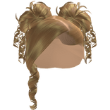 𝓖𝓖 Blonde Curled Side Part With Space Buns