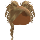 𝓖𝓖 Blonde Curled Side Part With Space Buns
