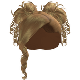 𝓖𝓖 Blonde Curled Side Part With Space Buns