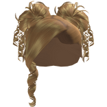 𝓖𝓖 Blonde Curled Side Part With Space Buns