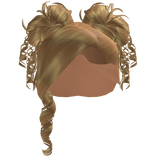 𝓖𝓖 Blonde Curled Side Part With Space Buns