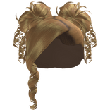 𝓖𝓖 Blonde Curled Side Part With Space Buns