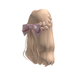 Blonde Hair Pink Ribbon