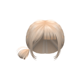 blonde kawaii cute low side bun braid messy bangs