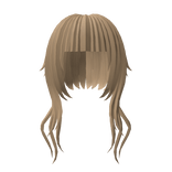 blonde medium length layered haircut w/ bangs