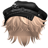 Blonde Messy Hair w/ Skull Punk Cap