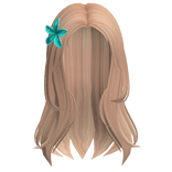 Blonde Middle Parting Hair with Blue Flower