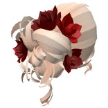 Blonde Red Spring Floral Curly Messy Bun Hair