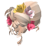Blonde Spring Floral Flower Curly Messy Bun Hair