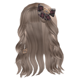 Blonde Wavy Half up with Bears