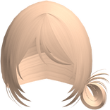 Blonde Wispy Messy Side Bun W Bangs