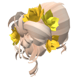Blonde Yellow Spring Floral Curly Messy Bun Hair