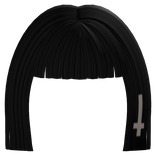 ♡ : blonde/black cross goth y2k hime bangs 