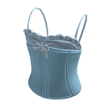 Corset Top with Bow (Light Blue)