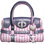 Blue 2000s Designer Captain Bag Pink Stripes