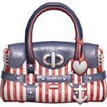 Blue 2000s Designer Captain Bag Red Stripes