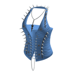 Spiked Lace Up Halter Corset (Blue)