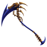 Blue and Gold Bone Scythe