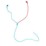 blue & red earbuds headphones