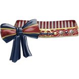 Blue & Red Elegant Gyaru Bow Belt 2000s Gold 