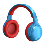 blue & red headphones