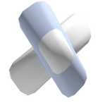 ♡ : blue and white cute right cheek bandage