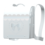 ♡꒰ blue and white stiched ruffled bow randoseru