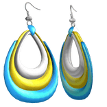 Blue & Yellow 2000s Harajuku Ear Hoops Y2K