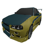 Blue And Yellow Nissan Skyline