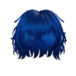 Blue Anime Short Wavy Hair