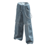 Blue Baggy Denim Grunge Zip Off Cargo Pants
