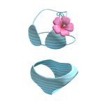 Blue Bikini w/ Hibiscus