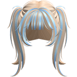 blue blonde jirai kei pastel goth messy pigtails