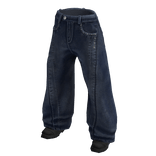 Blue Bootcut Jeans With Boots